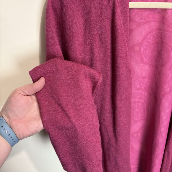 Soft Surroundings Pattern Paisley Back Open Cardigan Sweater in Pink Size XL - Picture 4 of 10